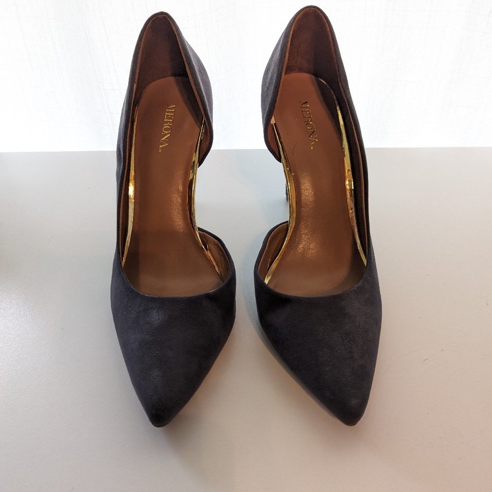 Grey Suede Merona Heels 7.5